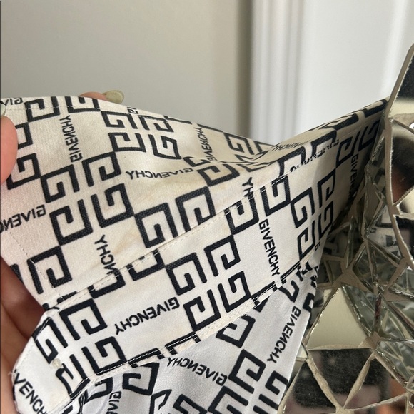 GIVENCHY Vintage Designer Black and White Patterned Women's Blouse Button Down - Picture 3 of 11